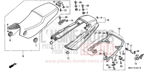 SEAT/REAR COWL (CBR1000FK) CBR1000FK de 1989